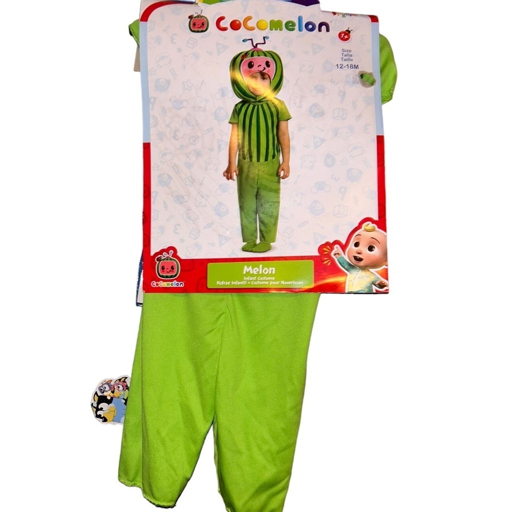 New Disguise Baby Cocomelon Costume Jumpsuit Watermelon Headpiece 12-18m 1+yrs